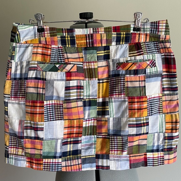 J Crew Womens Skirt Size 8 Madras Plaid Patchwork Mini Skirt Y2K Preppy - Picture 2 of 5